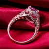 Wedding Rings BUY Rose Gold Color Big Crystal CZ Stone Ring For Women Unique Design Female Engagement Jewelry Gift Dropship9160323