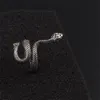 Men Punk Cool Retro Classic Black Silver Stainless Steel Snake Ring Men Fashion Rings Jewelry Gift582 T2