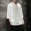 الرجال اللباس قمصان تانغ الصيف رقيقة القطن الكتان قصيرة الأكمام قميص الشباب الصيني العتيقة أعلى 2022 ارتداء