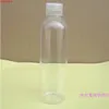 Livraison gratuite en gros 120 ml bouteille de lotion en plastique capuchon rotatif transparent PET pot cosmétique bouteilles rechargeables