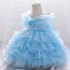 Enfant en bas âge filles gâteau robe d'anniversaire petits enfants robes de demoiselle d'honneur Symmer Tutu robe de soirée pour enfant 210529