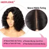 Curly Short Bob Wigs Brasiliansk mänsklig hår peruk t del spetsar front peruker vattenvåg hår för kvinnor förhandsgivna med babyhår 150%fabriksdirekt