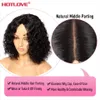 Curly Short Bob Wigs Brasiliansk mänsklig hår peruk t del spetsar front peruker vattenvåg hår för kvinnor förhandsgivna med babyhår 150%fabriksdirekt