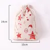 Newest Cotton Drawstring Christmas Gift Bag Christmas Decorations Chocolate Candy Bags