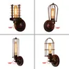 Retro Retro vintage Industrial Wall Light Rust/Black Lamp Loft Sconce Ajuste Lampshade para cima e para baixo Lâmpadas de decoração de casa