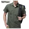 Abbigliamento militare da uomo Tacvasen Camicia dell'esercito leggera Quick Dry Tactical Estate Estate Rimovibile a manica lunga Hunt S 210721
