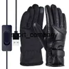 New USB Outdoor Unisex Winter Heated Gloves Waterproof Moto Thermal Warm Fleece Gloves Touch Screen Non-slip Motorbike Riding