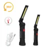 LED Tactical Flashlight USB Rechargeable Torch Waterproof Work Light Magnetic Lanterna Hanging Lamp For Night Light