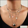 Pendant Necklaces & Pendants Jewelry Aessories Fashion Retro Tassel Necklace Female Mti-Layer Peach Heart Women Drop Delivery 2021 Ypwqt