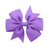 Six ears solid color ribbed with fishtail bow hairpins children's hair accessories boutique girls bows tie headdress hairpin