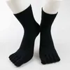 5 paires/lot 5 chaussettes à doigts femme épais coton solide hiver thermo éponge chaussettes Harajuku chaussettes antibactériennes désossées avec orteils 211204