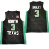 Ncaa College North Texas Mean Green basketbalshirt Javion Hamlet zwart groen maat S-3xl All Ed borduurwerk