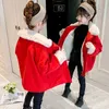 2021 Inverno Capispalla per bambini Abbigliamento Giacca per bambina Addensare Antivento Caldo Grande Cappotto rosso Bambini Parka Abbigliamento per bambini H0909