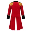 Jackets Child Kids Boys Circus Ringmaster Costume Halloween Performance Cosplay Party Dress Up Long Sleeves Stand Collar Tailcoat Jacket