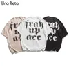 Una Reta T-shirt estiva da uomo Casual manica corta da donna Crop top Hip hop Lettera stampata Coppia oversize 210629