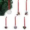 Sublimering blanks julgran hänge kreativ cirkel hjärta fem-spetsig stjärna och strumpor prydnad pendlar dekoration hh21-568