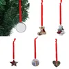 Sublimationsrohlinge Weihnachtsbaum Anhänger Kreativer Kreis Herz Fünfzackiger Stern und Strumpf Ornament Anhänger Dekoration HH21-568