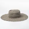 Wide Brim Hats Summer For Women Retro Flat Hat Hand-made Hollow Design Raffia Straw Ladies Outdoor Sun Protection Beach