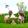 3 stks Micro Landschap Ornament Tafel Stoel Hars Craft Fairy Garden Miniatuur Terrarium Figurine DIY Waterdichte Decoratie Kit Y0910