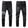 Mens Designer Jeans Star High Elastics Distressed Ripped Slim Fit Moto Biker Denim Pour Hommes Mode Pantalon Noir # 030