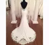 Impressionante vestido de noiva sereia com costas abertas sexy e apliques de vestido de noiva também em tamanho grande 328 328
