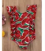 Sommer Bademode Einteiler Kinder Kleinkind Mädchen Cartoon Print Bikini Einteiliger Badeanzug Wassermelone Ananas Kinder Schwimmen Strand Badeanzüge Kleidung M4030