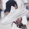 Men Fashion Sneakers Mesh Breathable Running Shoes Light Soft Sole Non-Slip Comfortable Athletic White Color Male Jogging Shoes H0902