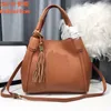 Klassieke grote handtas draagtas mode crossbody tassen clemence kwastjes verwijderbare riem lederen dubbele g brief hoge capaciteit