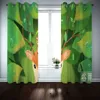 子供のための注文の印刷のカーテン3 d窓のカーテン家の装飾的な雨の緑の葉写真デザイン