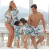 Frauen Mädchen Badeanzug Einteilige Badebekleidung Familie Outfits Passende Badehosen Shorts Für Kinder Jungen Männer Beachwear Badeanzüge 210417