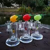 7 inç meyve başlığı cam bongs benzersiz Bong düz tip nargile ananas şekli yağ dab kuleleri 14mm kadın eklemi duş başlığı perc su boruları kase