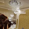 Żyrandole JMMXIUZ Modern Fashion Artistic K9 Crystal Ladder Spiral Zawieszenie Oświetlenie GU10 LED El Villa Wisząca Lampa