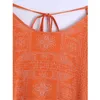 VUWWYV Sommerkleid Mode Orange Print Lange Kleider für Frauen Volle Hülse Zurück Offen Abend Party Vestidos Krawatte 210430