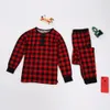 Family Christmas Grid Printing Suit Clothing Kids Mommy and Me Clothes Mother Daughter Father Baby Matching Outfit 210429