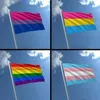 Regenbogenflagge 3x5FT 90x150cm LGBT-Flagge Banner Polyester Bunte Regenbogenflagge Außendekoration Bisexuelle Pansexuelle Gartenflaggen ZZE7942