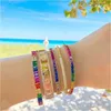 Rainbow Baguette Cz Cuff Bangle Bracelet for Women Luxury Gorgeous Women Multi Piece Stacking Cz Band Bangles Q0720