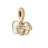 Dzień Matki 925 Sterling Silver Biżuteria astring Infinity Heart Dangle Charms ze złotem Plated Fit Europejskiej Styl Bransoletki Naszyjniki DIY GFIT do MOM 759516C01