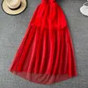 Sexy Mesh Spaghetti Strap Langes Kleid Sommer Frauen Hohe Taille Open Back Schwarz/Weiß/Rot Club Strand Party maxi Vestidos Weibliche Neue Y0603