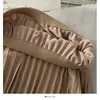 Coréen rétro mince midi long orgue jupe plissée femme hiver automne couleur unie tout match décontracté femmes mode s 210420