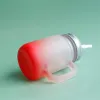 430ml sublimação vidro frasco de pedreiro com cabo gradiente de vidro tumblers transferência térmica garrafa de água colorido copos sublimated