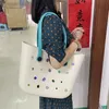 Shoulder Bags +Wholesale+Custom+Womens+Rubber+Waterproof+Hollow+Solid+Candy+Colors+Eva+Bag+BeachTote+Bag+Beach+Bags+Silicone+Eva