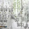 Curtain & Drapes 100*200CM Bay Window Drape Summer Decor Gauze Tulle Home Cafe Door Hangings Panels Flower Screenings #BL3