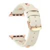 Studded Leather Strap For Apple Watch Bands 44mm 42mm 40mm 38mm Luxury Wristbands iwatch Series 6 5 4 SE Watchbands Belt Smart Accessories