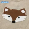 Baby Sweaters Newborn Cute Fox Pattern Jumpers Pullovers Autumn Winter Warm Knit Infant Boy Girl Knitwear Tops Caps 2pcs Outfits Y1024