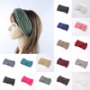 Kış Örme Türban Bandı Kadınlar Için Kulak Isıtıcı Tığ Çapraz Düğüm Saç Bantları El Yapımı Headwrap Düz Renk Saç Aksesuarları