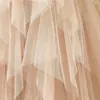 女性甘いミディスカート春と夏のハイウエストの固体非対称エレガントなシックな白いメッシュチュールスカートファルダ210510