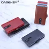 Men Casekey Genuine Leather Holder Case Slim Pocket Coin Purse Wallets