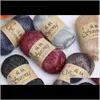 Clothing Fabric Apparel Drop Delivery 2021 100G/Ball Silk Cotton Crochet Needlework Thick Wool Thread Yarn For Hand Knitting Scarf Sweater Ec