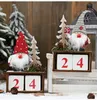 Newchristmasデスクトップ飾りサンタクロースGnome木製カレンダーアドベントカウントダウンデコレーションホームTabletop LLF11232