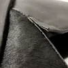 Ręcznie Czarne Futro HorseBit Męskie Oxfords Prawdziwej Skóry Moda Mężczyźni Rocznika Buty Brogue Mokasyny